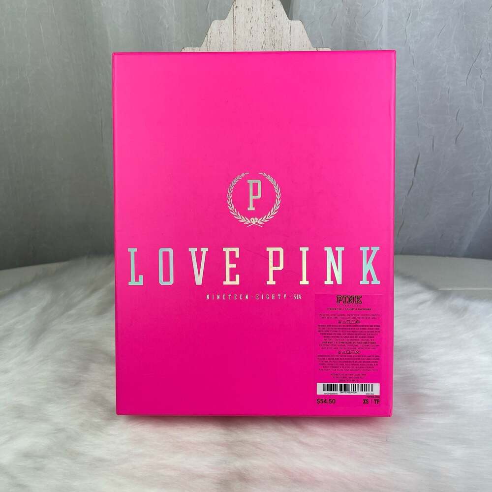 Victoria’s Secret PINK Gift Display Decor Box Silver Holograph Logo Black Bow